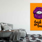 Purple Lips & Trick Or Treat Quote Illustration Pop Arts & Comic Poster Print 100% Australian Made Stretched Canvas Ready to Hang - 2110