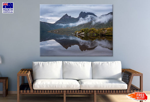 Mountain & Dove Lake Tasmania Print 100% Australian Made Stretched Canvas Ready to Hang - 1030