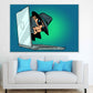 Spy Peeping Through Laptop Illustration Pop Arts & Comic Poster Print 100% Australian Made Stretched Canvas Ready to Hang - 2183