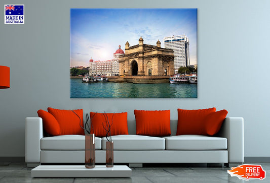 Mumbai City Gateway Photograph Print 100% Australian Made Stretched Canvas Ready to Hang - 1479