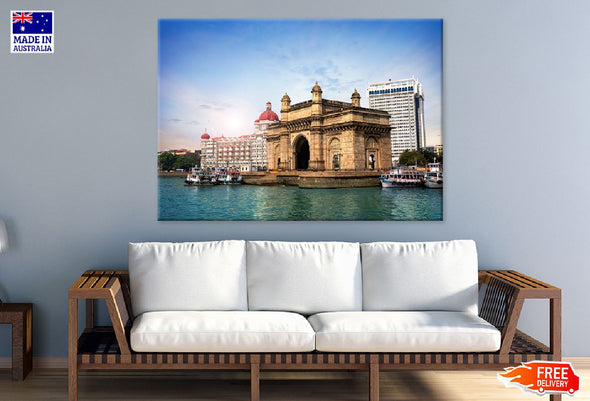 Mumbai City Gateway Photograph Print 100% Australian Made Stretched Canvas Ready to Hang - 1479