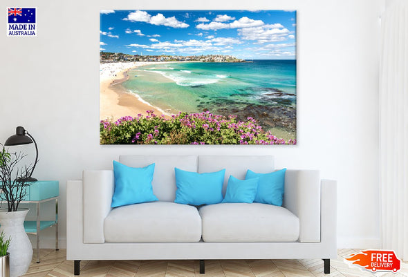 Bondi Beach Park View Photograph Print 100% Australian Made Stretched Canvas Ready to Hang - 1379