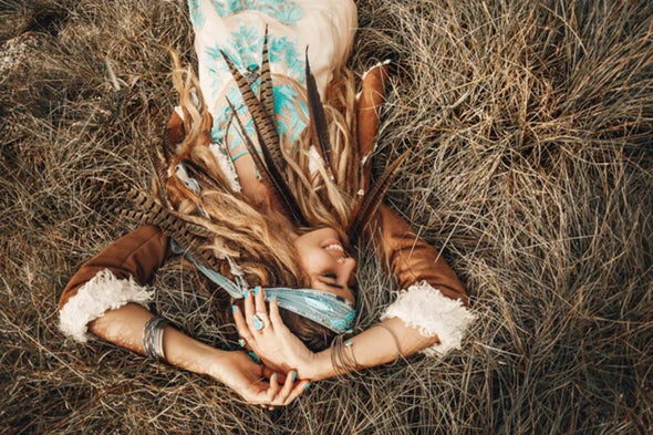 Girl with Headdress Sleeping on Hay Photograph Print 100% Australian Made Stretched Canvas Ready to Hang - 1912