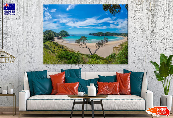 Northland Beach View New Zealand Print 100% Australian Made Stretched Canvas Ready to Hang - 1451