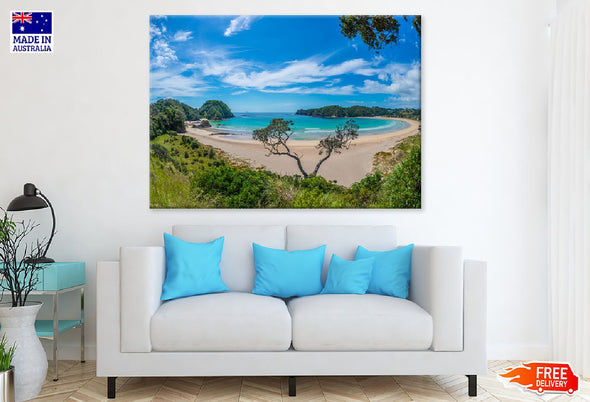 Northland Beach View New Zealand Print 100% Australian Made Stretched Canvas Ready to Hang - 1451