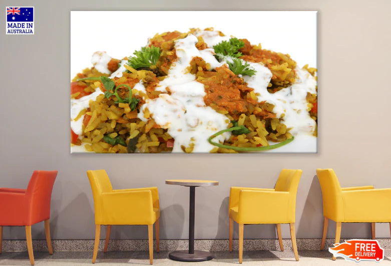 Rice With Curd & Curry View Print 100% Australian Made Stretched Canvas Ready to Hang - 1985