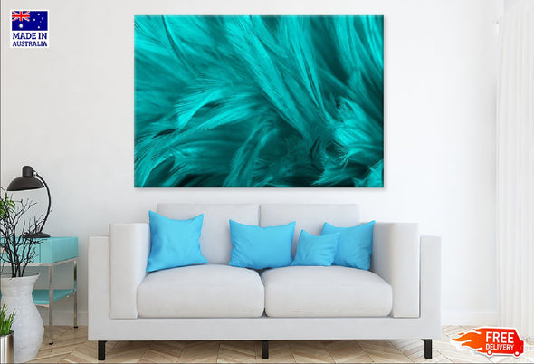 Abstract Green Feathers Design Print 100% Australian Made Stretched Canvas Ready to Hang - 1885