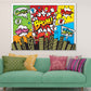 Oops WOW BOOM POW ZAP Quotes & City Illustration Pop Arts & Comic Poster Print 100% Australian Made Stretched Canvas Ready to Hang - 2157