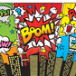 Oops WOW BOOM POW ZAP Quotes & City Illustration Pop Arts & Comic Poster Print 100% Australian Made Stretched Canvas Ready to Hang - 2157