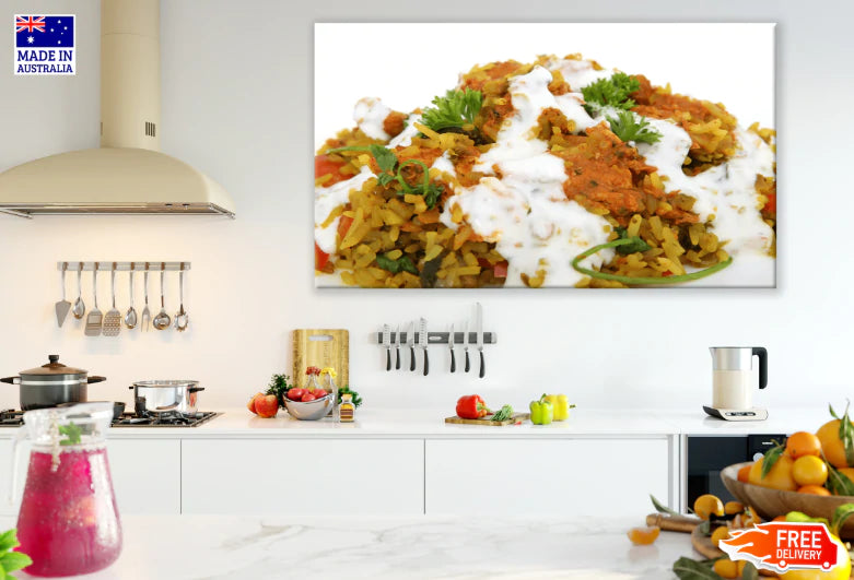 Rice With Curd & Curry View Print 100% Australian Made Stretched Canvas Ready to Hang - 1985