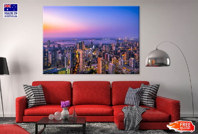 Mumbai Cityscape & Sea Photograph Print 100% Australian Made Stretched Canvas Ready to Hang - 1453