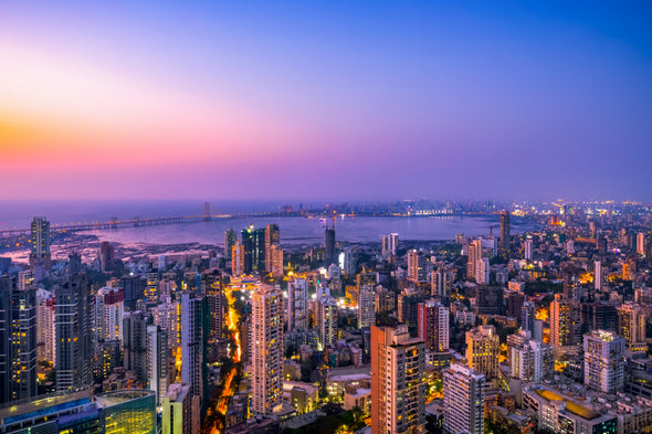 Mumbai Cityscape & Sea Photograph Print 100% Australian Made Stretched Canvas Ready to Hang - 1453