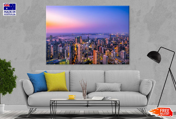 Mumbai Cityscape & Sea Photograph Print 100% Australian Made Stretched Canvas Ready to Hang - 1453