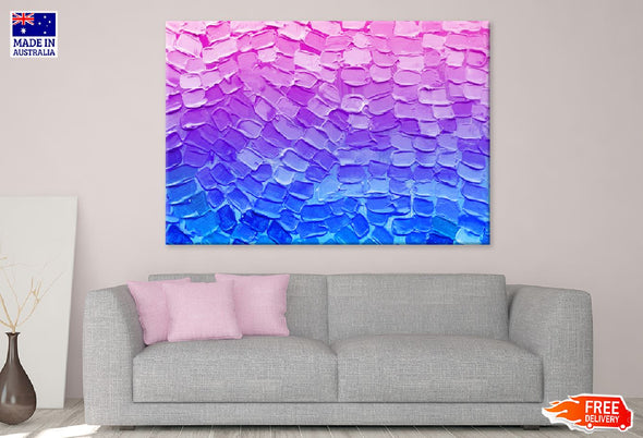 Pink & Blue Abstract Oil Painting Print 100% Australian Made Stretched Canvas Ready to Hang - 1104