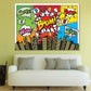 Oops WOW BOOM POW ZAP Quotes & City Illustration Pop Arts & Comic Poster Print 100% Australian Made Stretched Canvas Ready to Hang - 2157