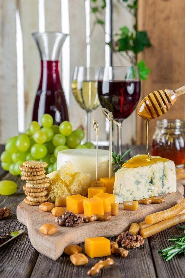 Wine and Cheese Closeup Photograph Print 100% Australian Made Stretched Canvas Ready to Hang - 2013