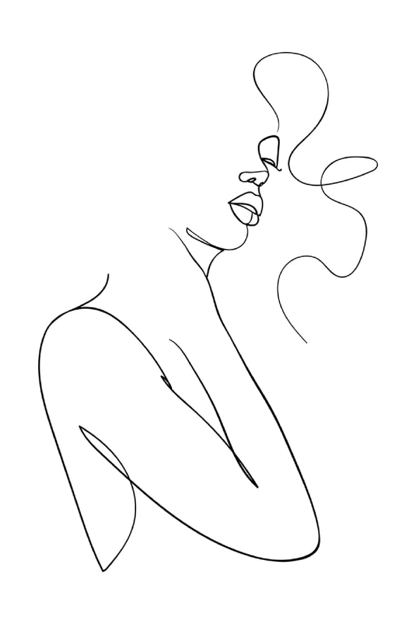 Fashion Woman Line Art Design Print 100% Australian Made Stretched Canvas Ready to Hang - 1812