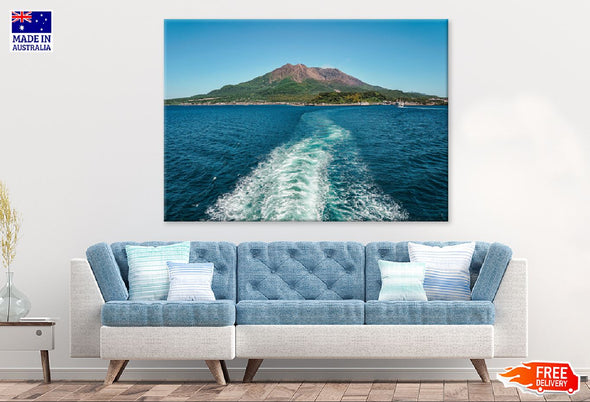 Mountainous Landscape Island View Print 100% Australian Made Stretched Canvas Ready to Hang - 1032