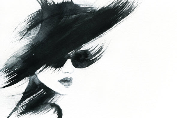 Woman with Sunglasses Watercolor Print 100% Australian Made Stretched Canvas Ready to Hang - 1317