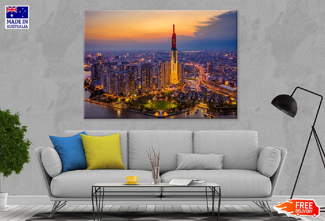 Ho Chi Minh City Tallest Building Print 100% Australian Made Stretched Canvas Ready to Hang - 1481