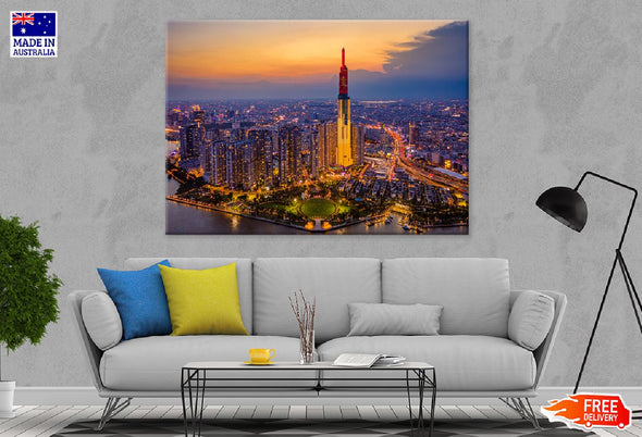 Ho Chi Minh City Tallest Building Print 100% Australian Made Stretched Canvas Ready to Hang - 1481