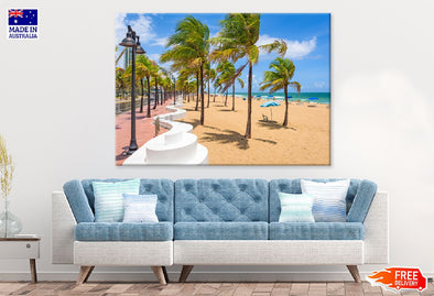 Palm Trees in Fort Lauderdale USA Print 100% Australian Made Stretched Canvas Ready to Hang - 1711