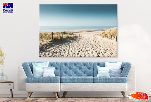 Sandy Dunes North Sea Netherlands Print 100% Australian Made Stretched Canvas Ready to Hang - 1381