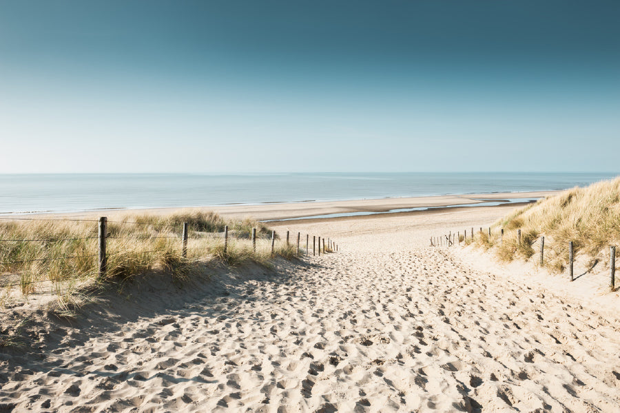 Sandy Dunes North Sea Netherlands Print 100% Australian Made Stretched Canvas Ready to Hang - 1381