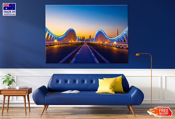 Meydan Bridge View in Dubai Print 100% Australian Made Stretched Canvas Ready to Hang - 1483