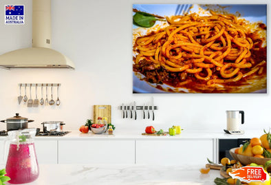 Spaghetti Pasta Closeup Photograph Print 100% Australian Made Stretched Canvas Ready to Hang - 2015