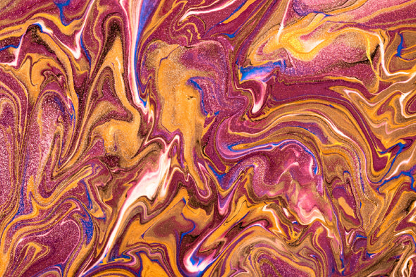 Orange Pink Purple Fluid Abstract Design Print 100% Australian Made Stretched Canvas Ready to Hang - 1134