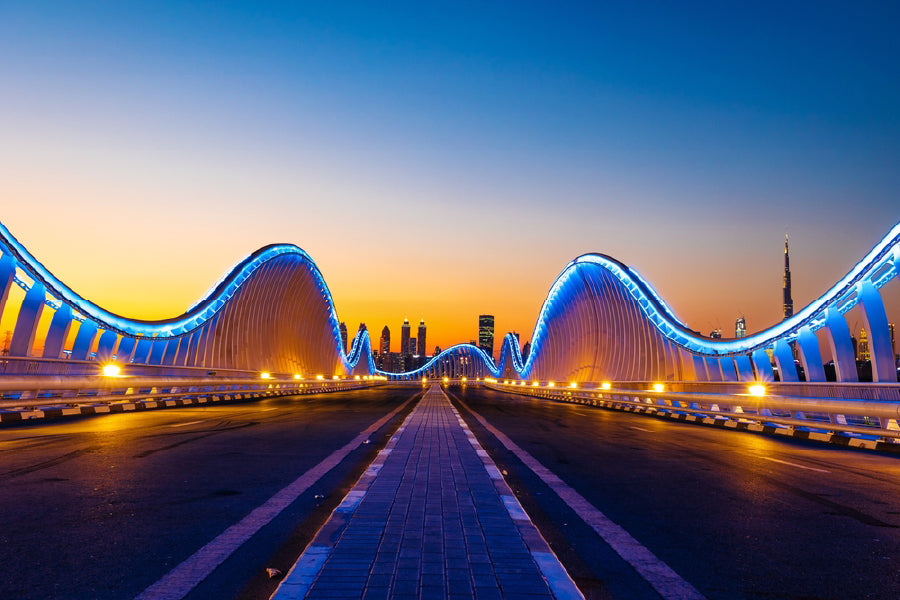 Meydan Bridge View in Dubai Print 100% Australian Made Stretched Canvas Ready to Hang - 1483