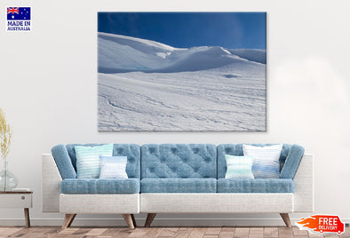 Mountain Summit Covered with Snow Print 100% Australian Made Stretched Canvas Ready to Hang - 1035