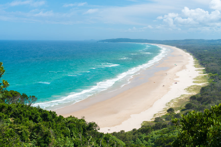 Tallow Beach Arakawa Park View Print 100% Australian Made Stretched Canvas Ready to Hang - 1384