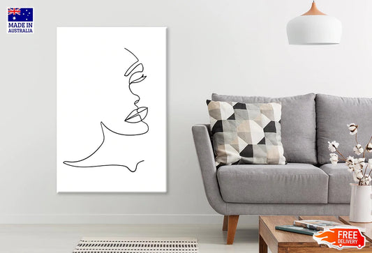 Woman Face Line Art Designs Print 100% Australian Made Stretched Canvas Ready to Hang - 1817