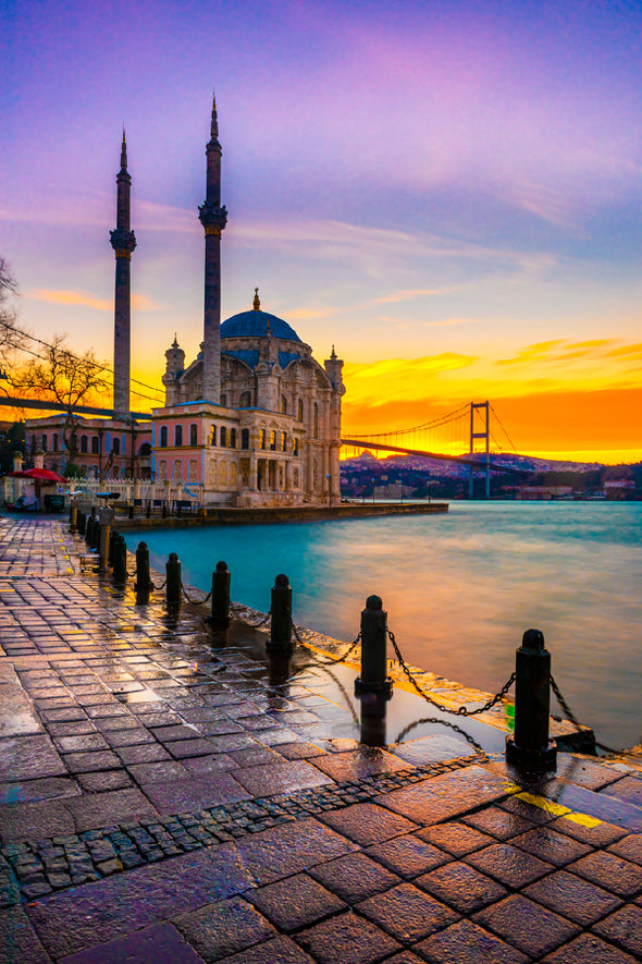 Bosphorus Bridge & Mosque View Print 100% Australian Made Stretched Canvas Ready to Hang - 1486