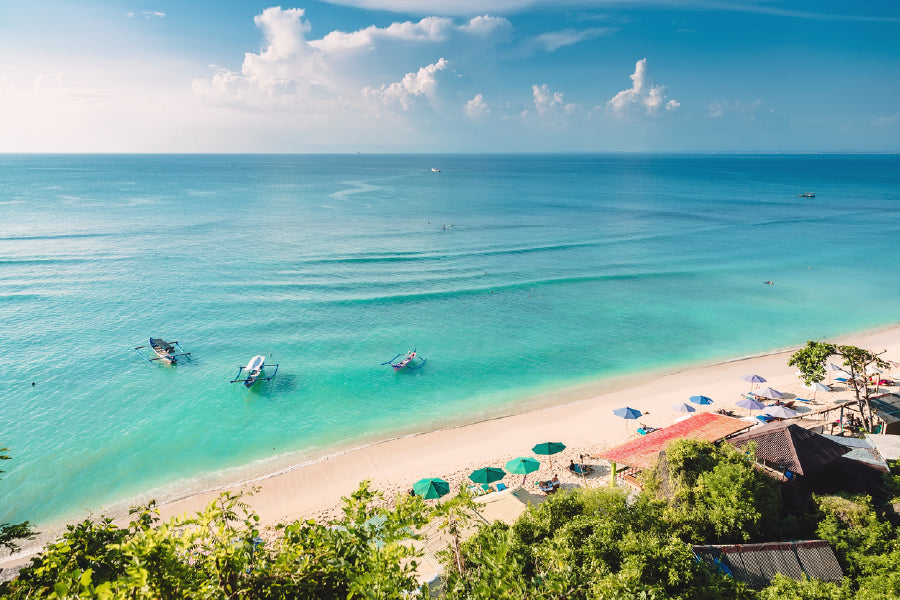 Beach & Resort Aerial Photograph Print 100% Australian Made Stretched Canvas Ready to Hang - 1385