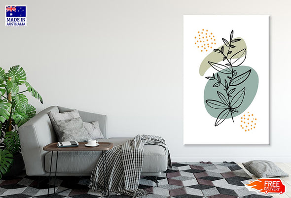 Plant Line Art Design Print 100% Australian Made Stretched Canvas Ready to Hang - 1818