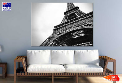 Eiffle Tower Bottom B&W View Print 100% Australian Made Stretched Canvas Ready to Hang - 1488