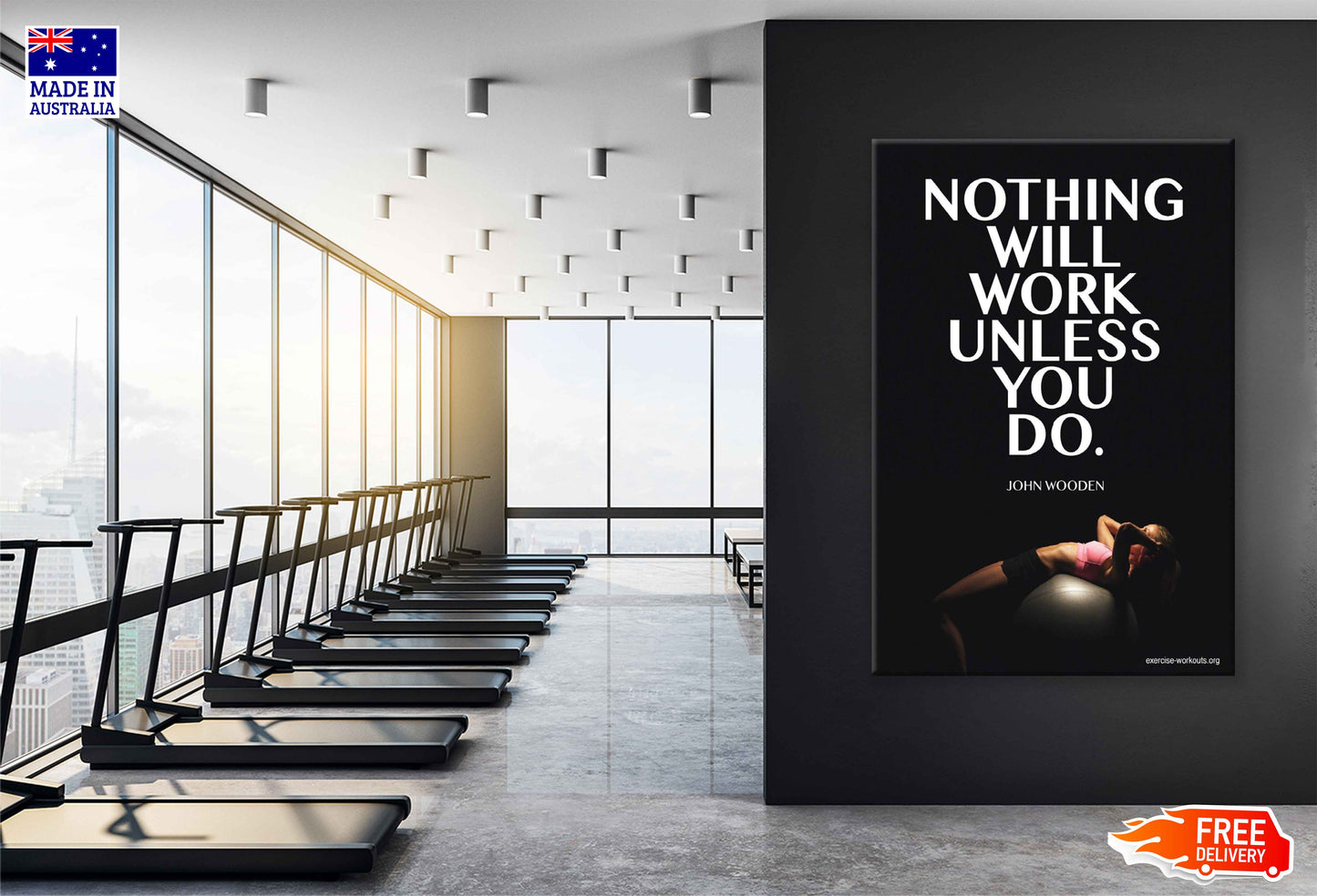 Nothing Will Work Unless You Do Motivational Quote Print 100% Australian Made Stretched Canvas Ready to Hang - 2220