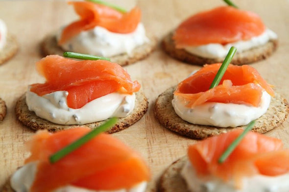 Salmon Canapes Closeup Photograph Print 100% Australian Made Stretched Canvas Ready to Hang - 2021