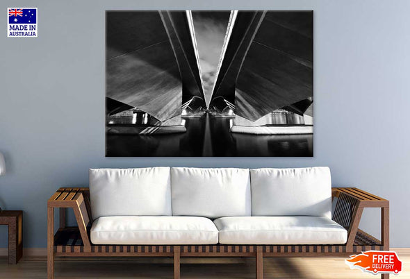 Esplanade Bridge Marina Bay B&W Print 100% Australian Made Stretched Canvas Ready to Hang - 1490