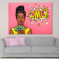 OMG Quote & African Girl with Money Illustration Pop Arts & Comic Poster Print 100% Australian Made Stretched Canvas Ready to Hang - 2158