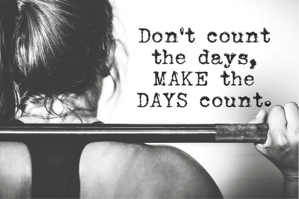 Don't Count The Days B&W Girl Workout Print 100% Australian Made Stretched Canvas Ready to Hang - 2186