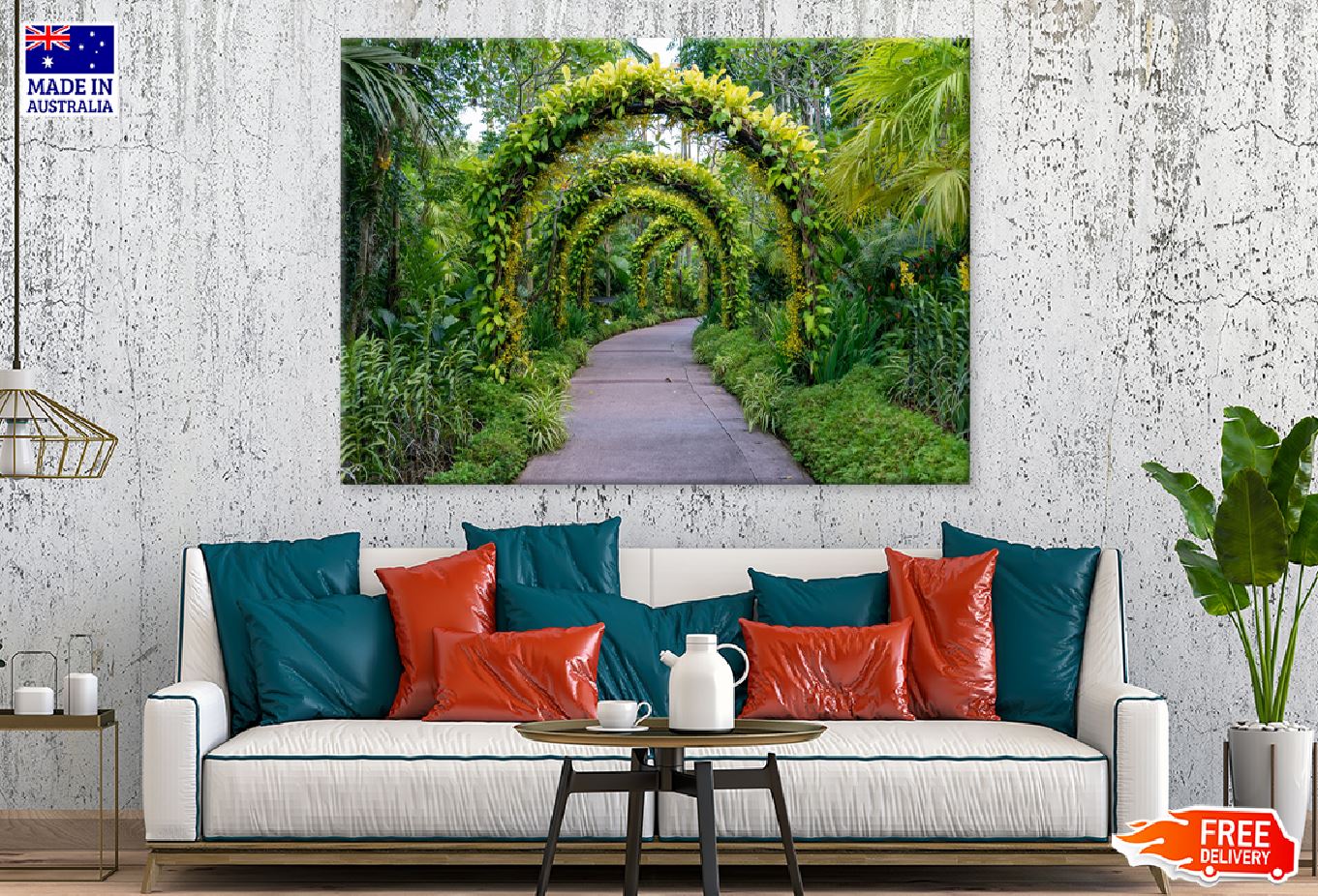 Footpath in Garden Photograph Print 100% Australian Made Stretched Canvas Ready to Hang - 1042