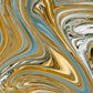 Gold Silver Blue Swirl Abstract Design Print 100% Australian Made Stretched Canvas Ready to Hang - 1142