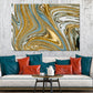 Gold Silver Blue Swirl Abstract Design Print 100% Australian Made Stretched Canvas Ready to Hang - 1142