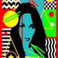 Girl & Abstract Shapes Vector Pop Arts & Comic Poster Print 100% Australian Made Stretched Canvas Ready to Hang - 2124