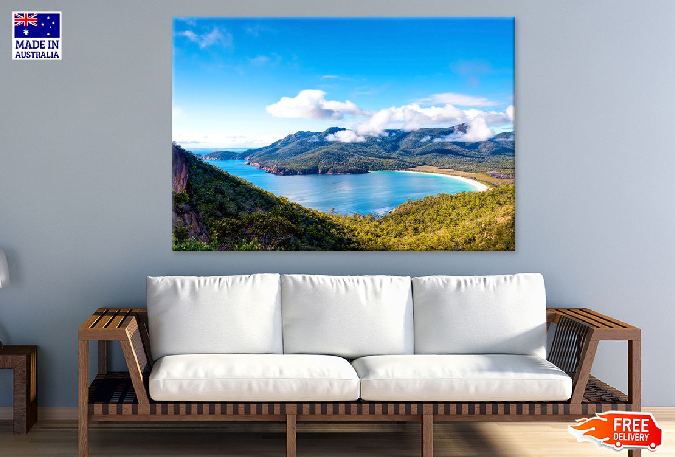 Wineglass Bay Beach Photograph Print 100% Australian Made Stretched Canvas Ready to Hang - 1391