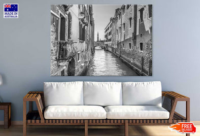 Venice Italy B&W Photograph Print 100% Australian Made Stretched Canvas Ready to Hang - 1492